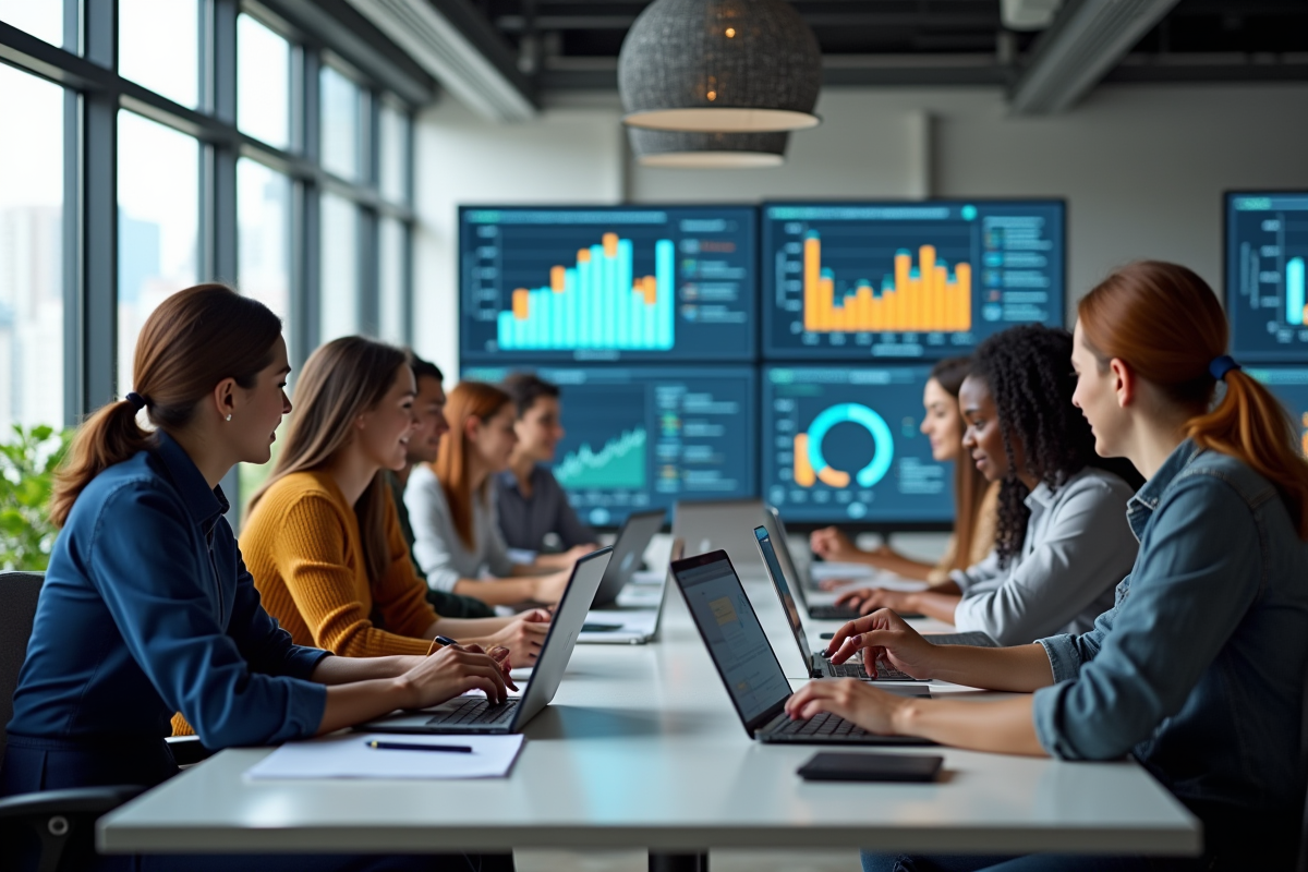 Groupe de jeunes professionnels dans un bureau moderne